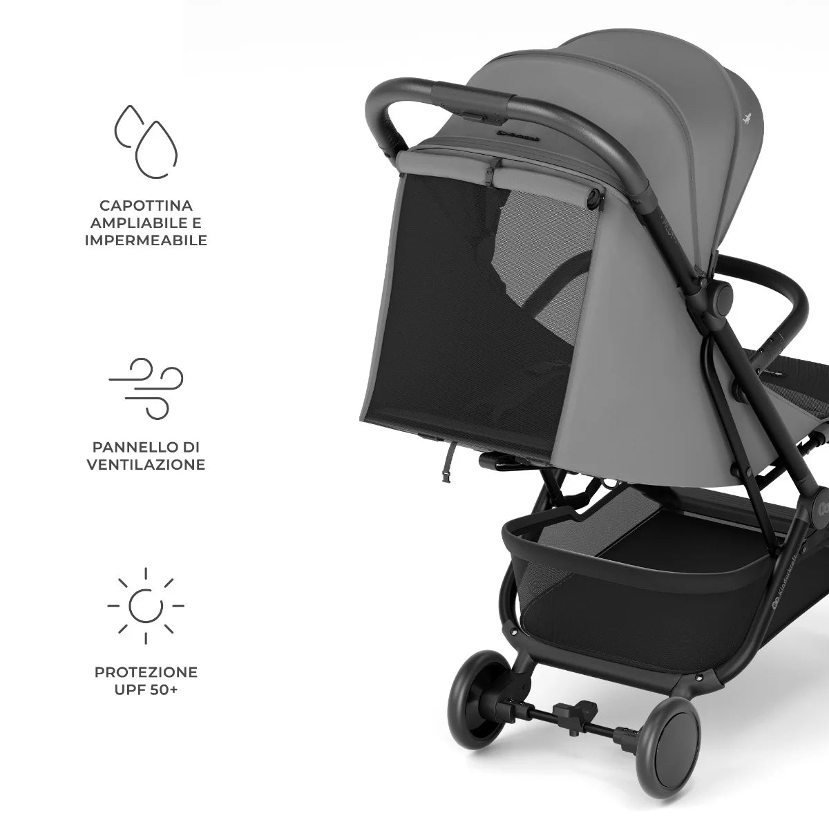Passeggino per aereo PILOT 2 Grigio - Be Brave Boutique