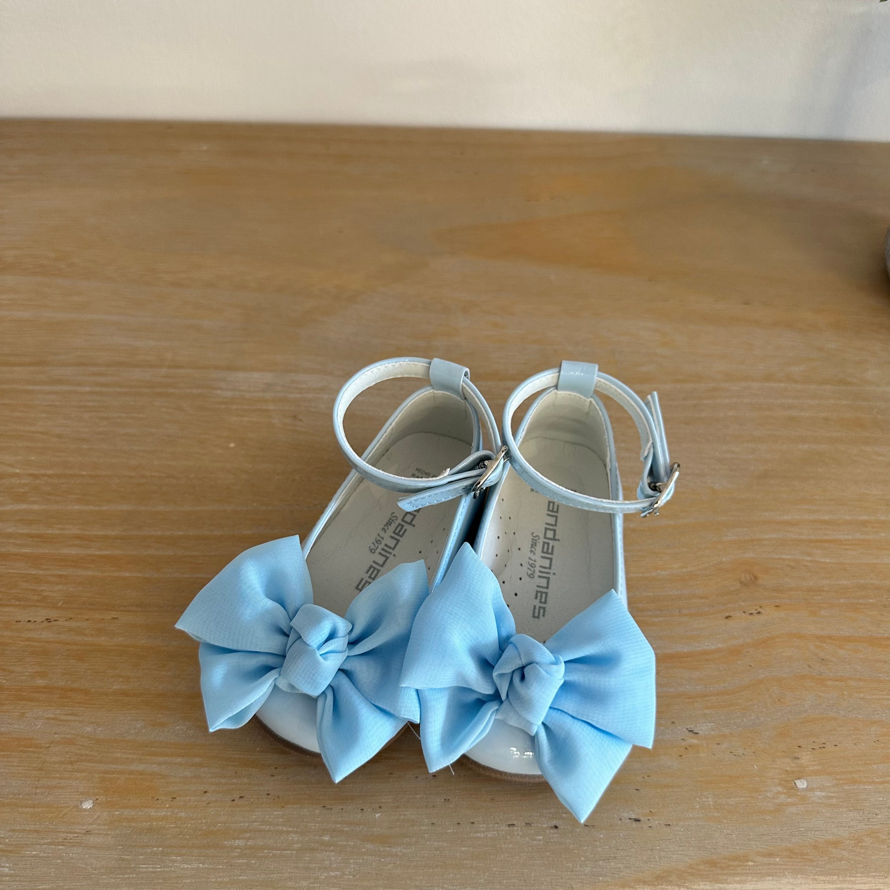 ANDANINES Ballerine Eleganti con fiocco davanti Azzurre e plantare anatomico - Be Brave Boutique