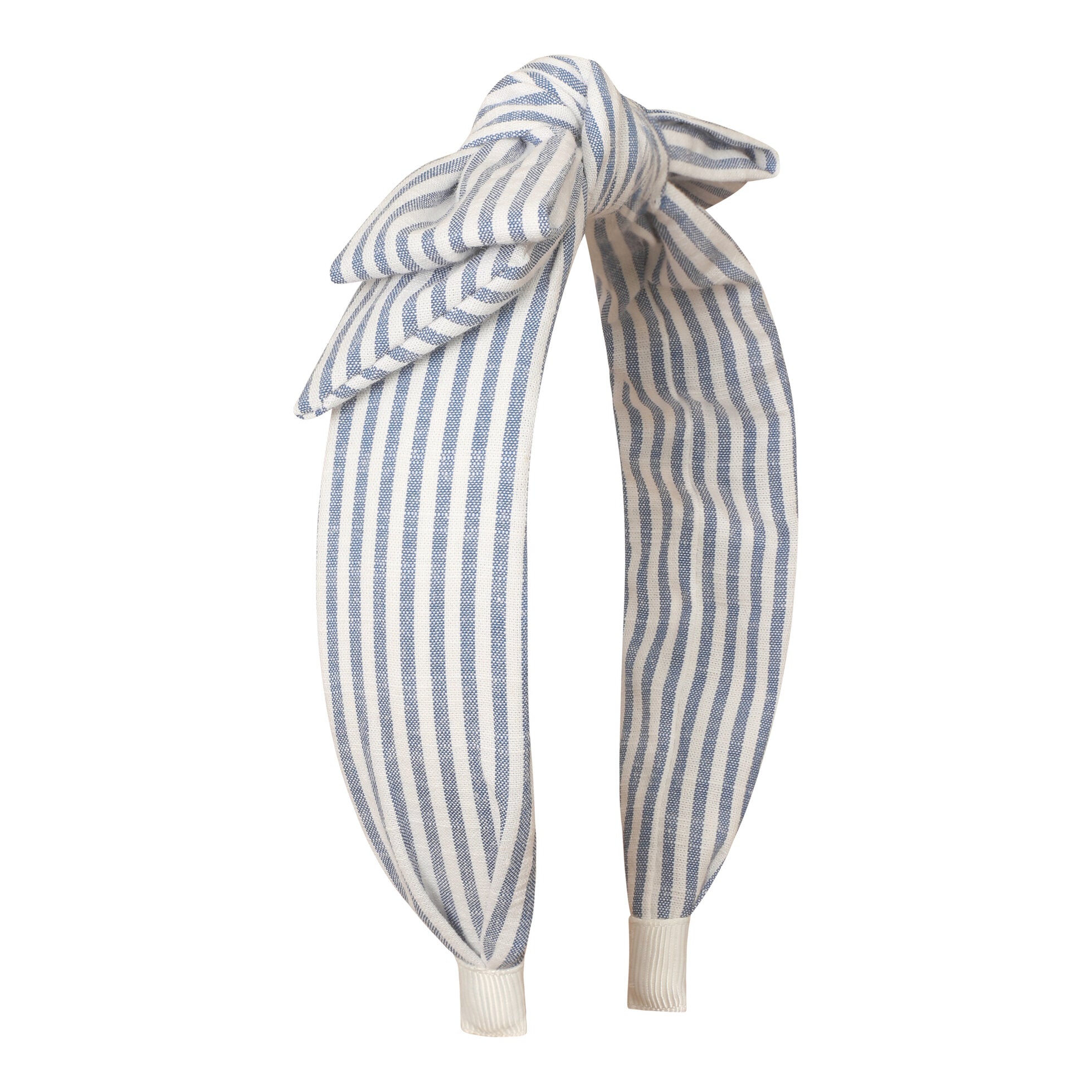 Cerchietto A Righe Bianco/Azzurro con fiocco - Be Brave Boutique