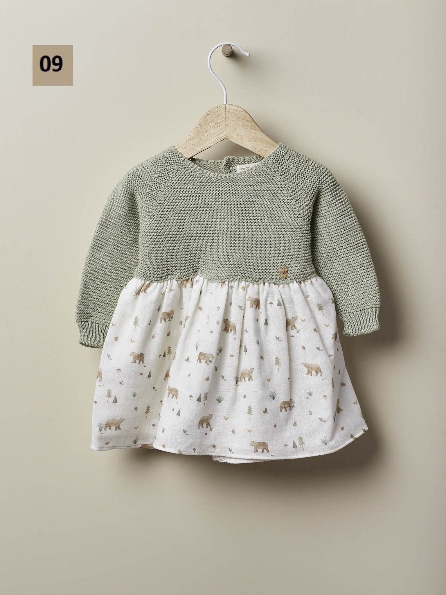 Vestito a maniche lunghe realizzato in tessuto di cotone biologico HAPPY WINTER - Be Brave Boutique