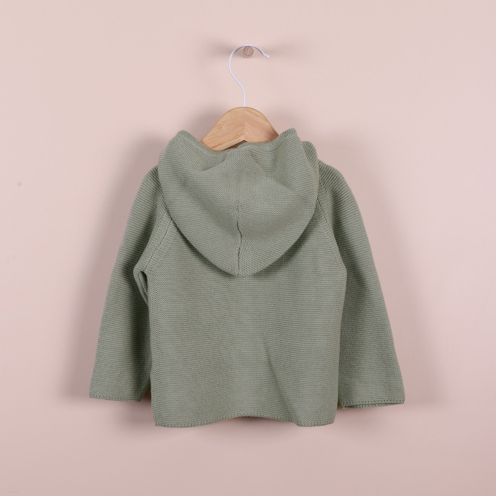 Cardigan con cappuccio in Cotone Verde Salvia - Be Brave Boutique