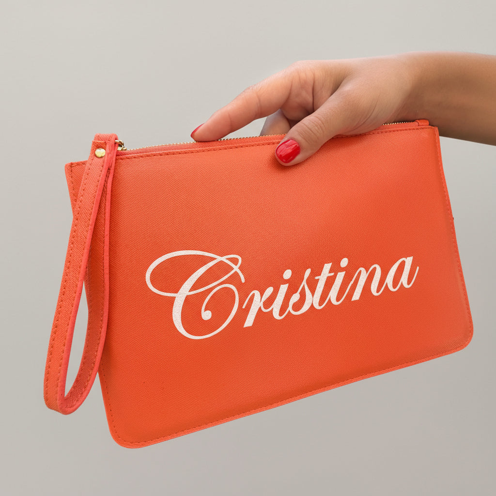 Pochette con anello piatta in simil pelle personalizzabile 13 colori disponibili - Be Brave Boutique