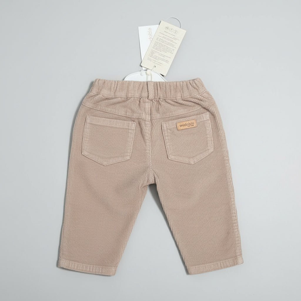 Pantalone a costine in velluto Tortora Senza Tasche - Be Brave Boutique