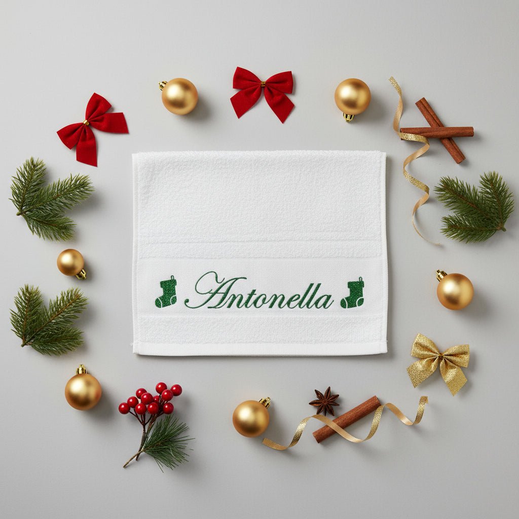 Asciugamani Natalizio personalizzato idea regalo Natale - Be Brave Boutique