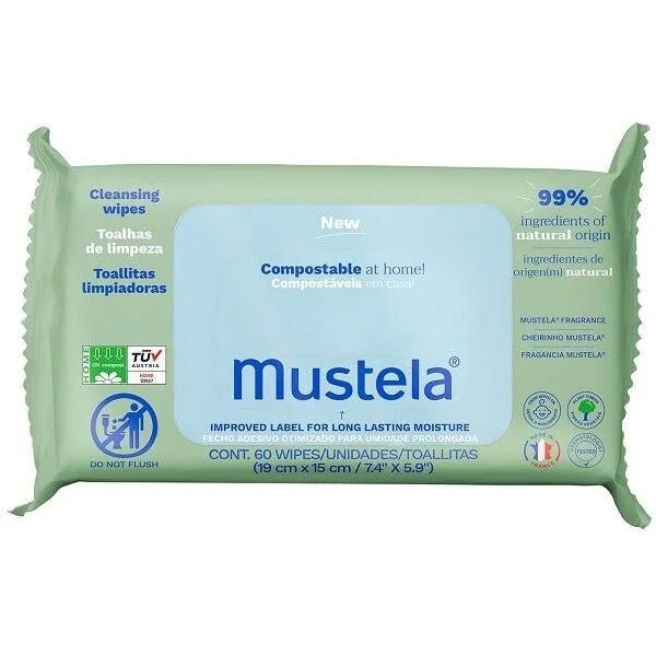 Mustela Salviette Compostabili Profumate 60 Pezzi Detersione bambini - Be Brave Boutique
