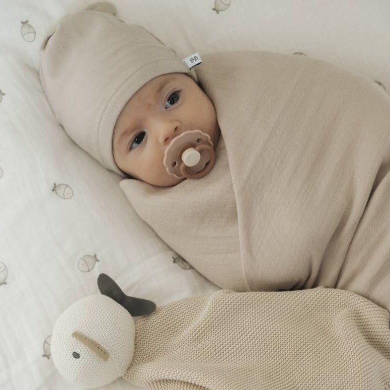 Swaddle Muslin Medium multi-uso 70x70cm 3-Pack - Animal Friends/Off White/ Almond - Be Brave Boutique