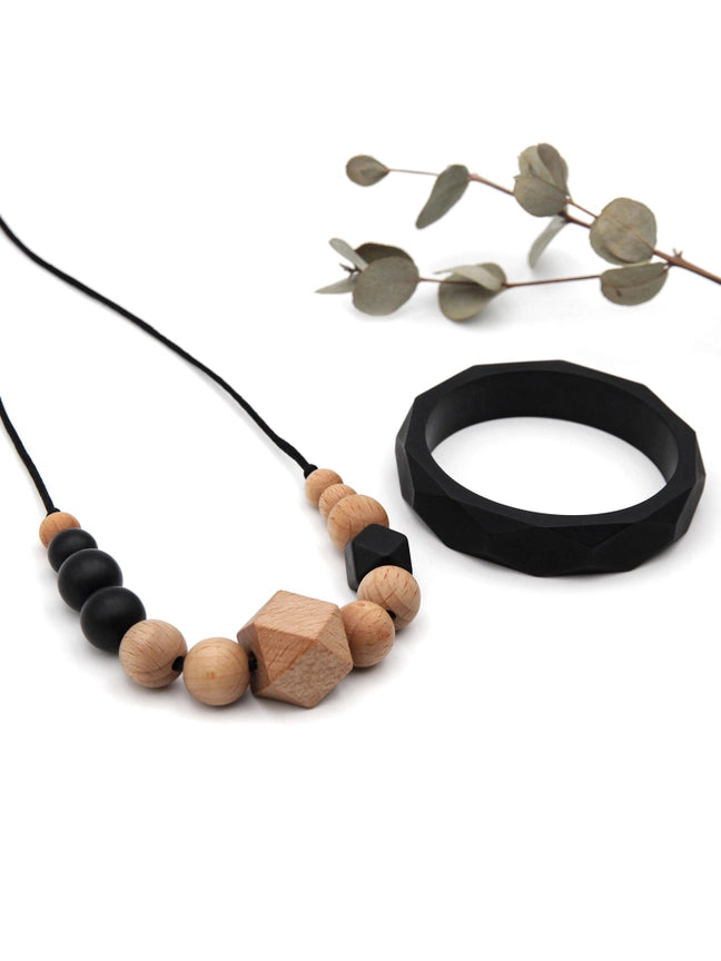 Set collana e bracciale rigido - Beachwood black - Be Brave Boutique