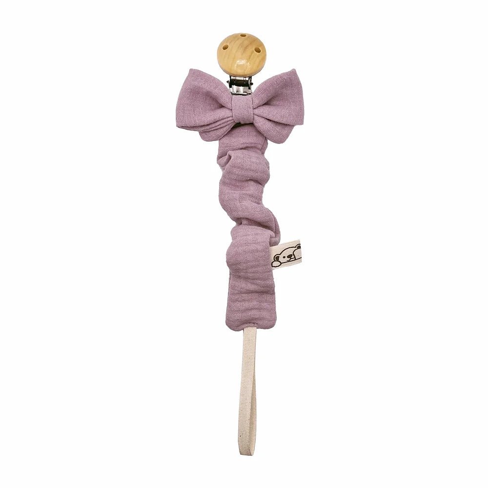 Porta ciuccio fiocco Rosa antico Cucusettete - Be Brave Boutique