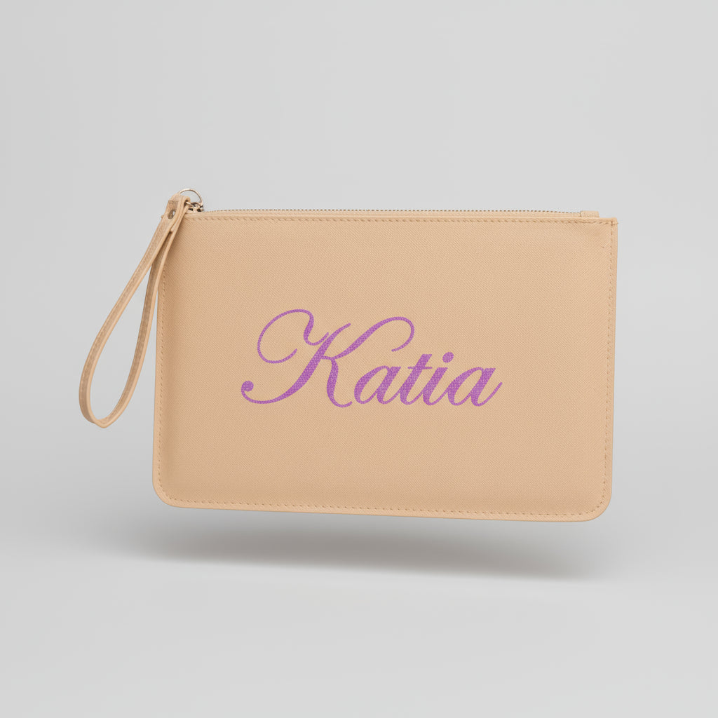 Pochette con anello piatta in simil pelle personalizzabile 13 colori disponibili - Be Brave Boutique