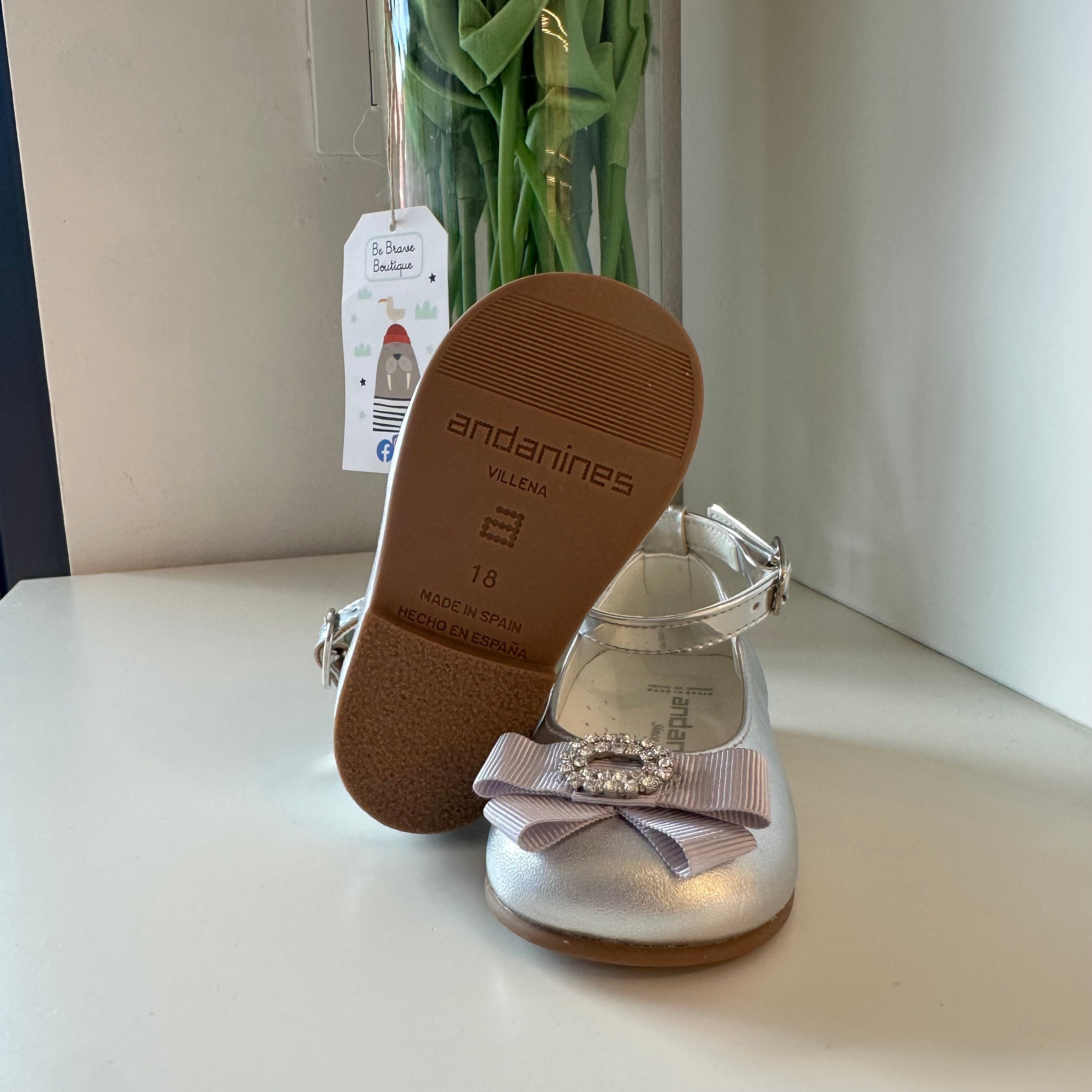 ANDANINES Ballerine eleganti Argento con plantare anatomico - Be Brave Boutique