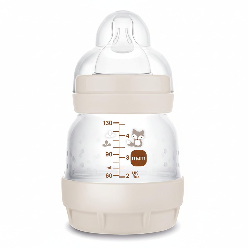 MAM Biberon Easy Start Anti-colica 0 Mesi - Flusso Extra Lento (130 ml) Sabbia - Riduce Coliche e Disagio del Bambino