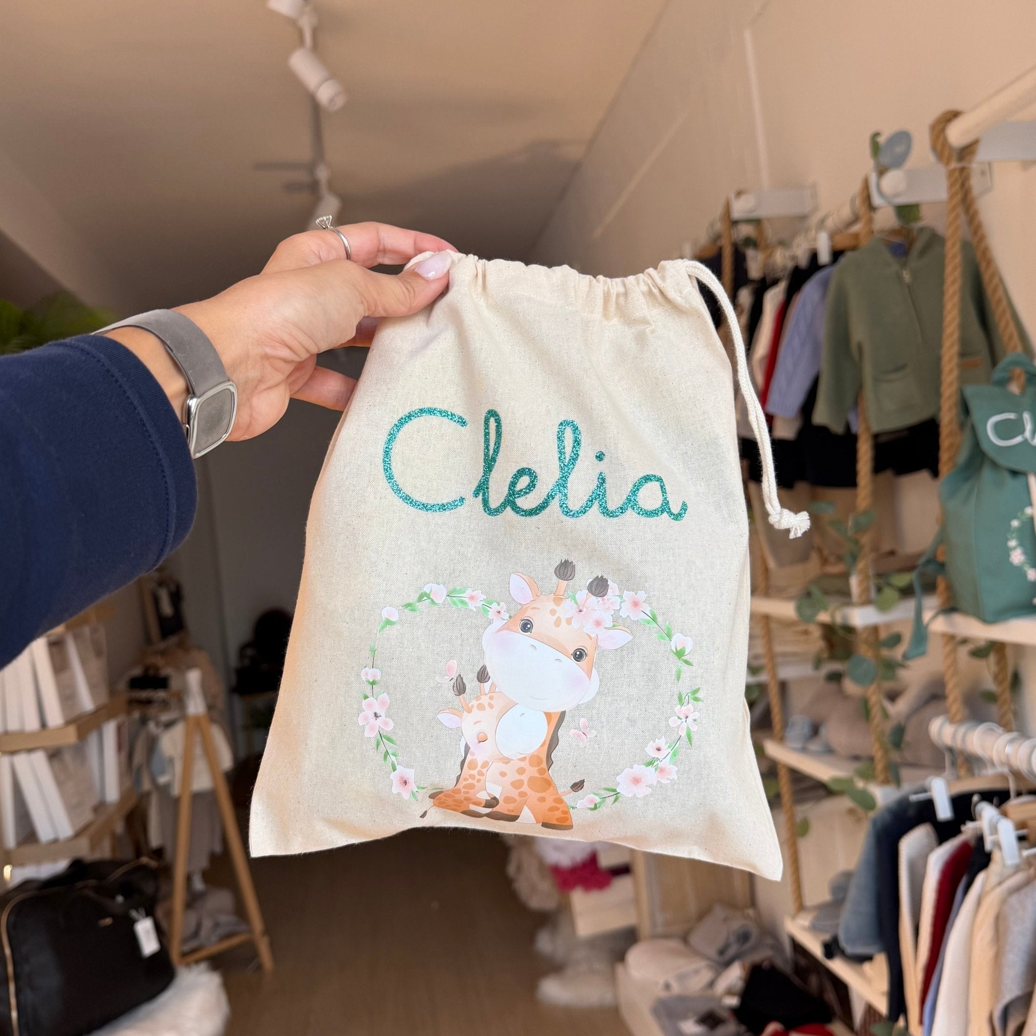Mini Zaino in cotone e sacchetto cambi Giraffine - Be Brave Boutique