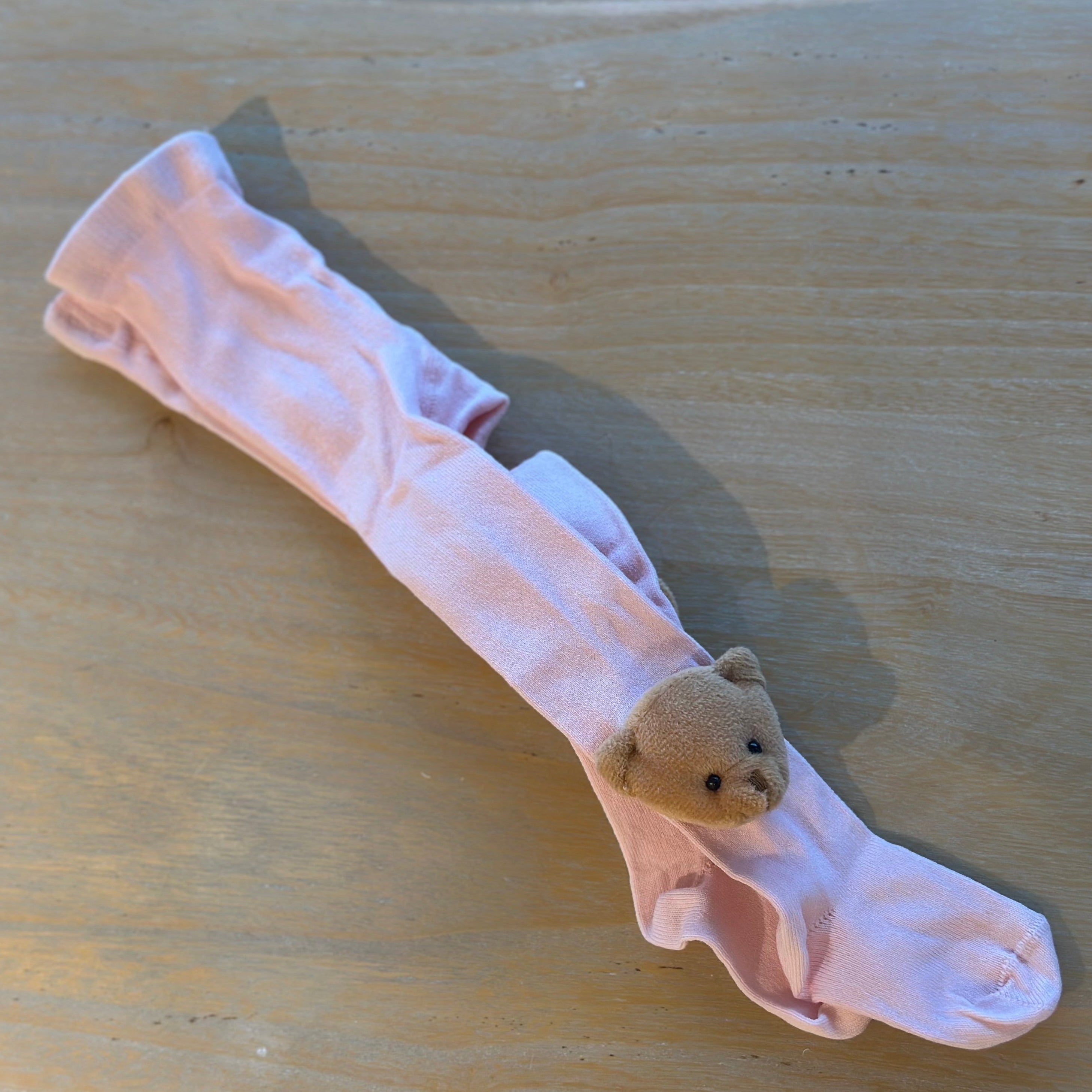 Calzamaglia Rosa per bambini con Orsetto Meia Pata - Be Brave Boutique