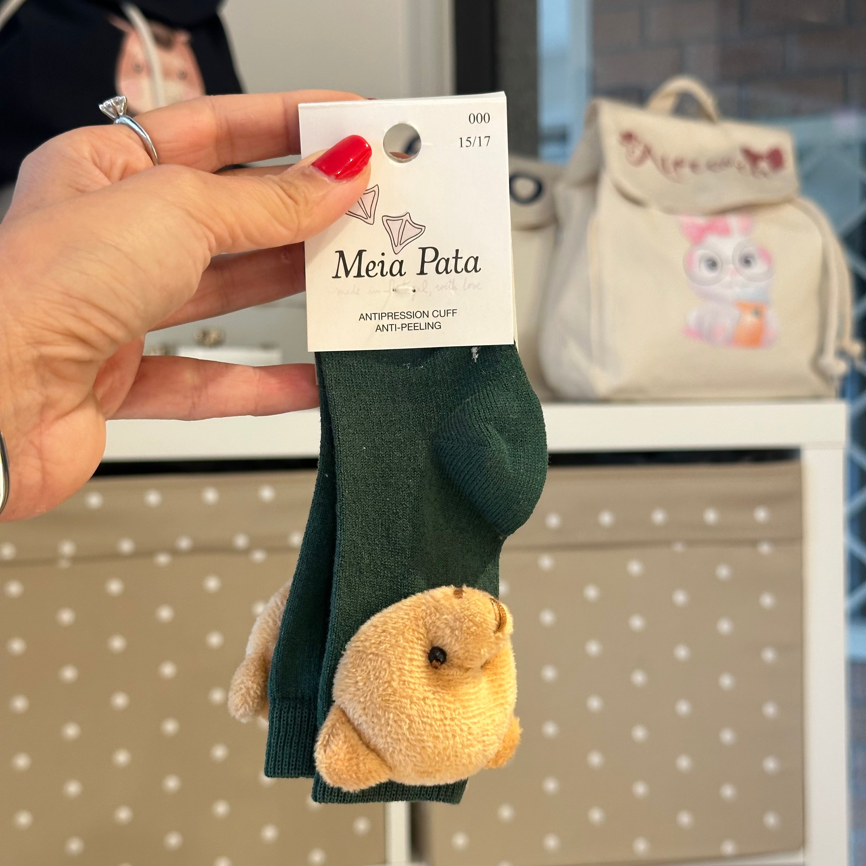 Calze bambini in cotone con orsetto Meia Pata - Be Brave Boutique