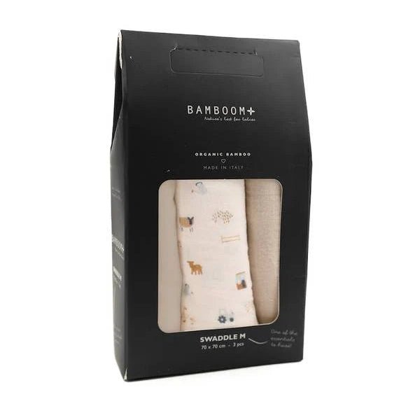 Swaddle M 3 pack 70x70cm - THE FARM 133 - Be Brave Boutique
