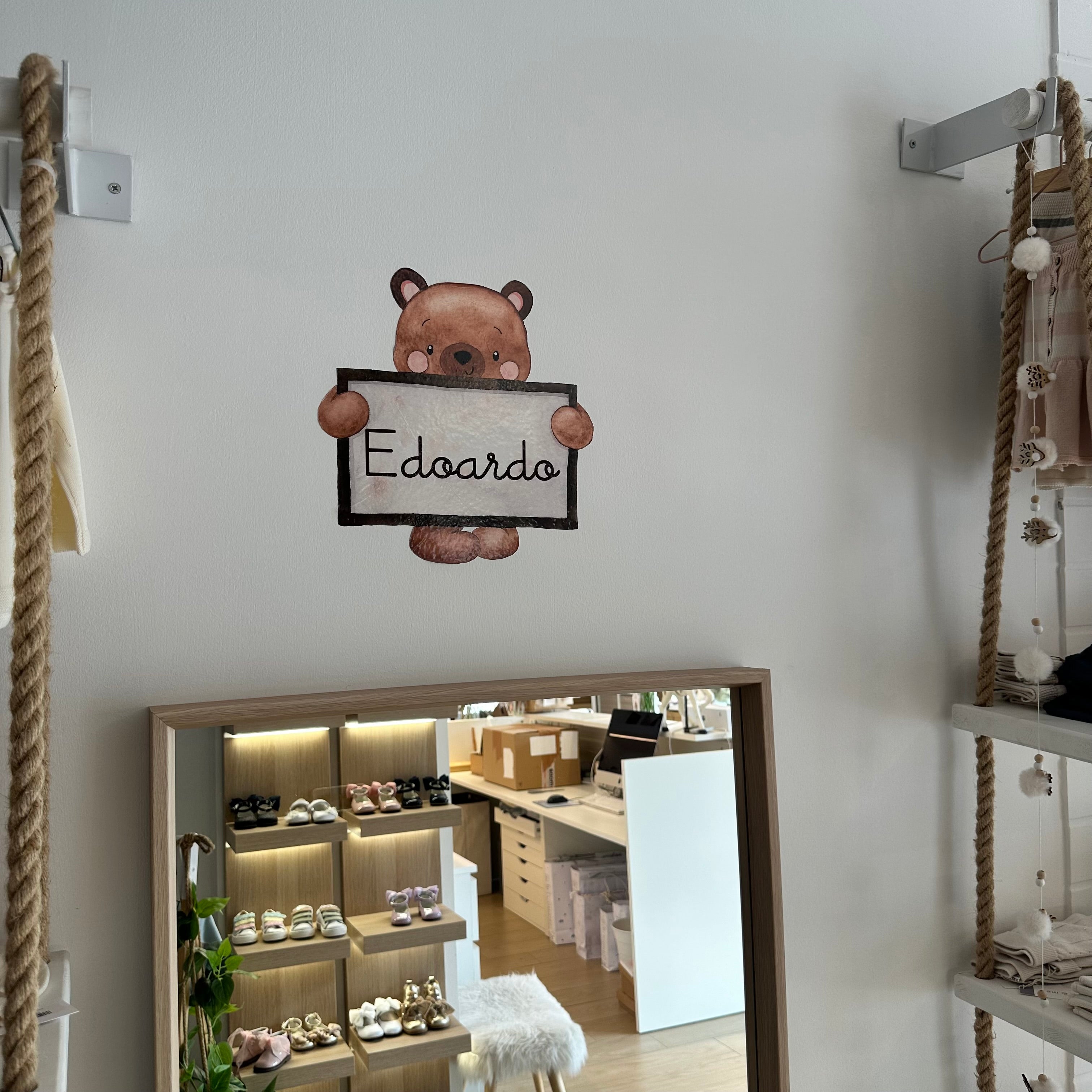 Adesivo Murale Per Bambini Orsetto Lavagna personalizzabile - Be Brave Boutique