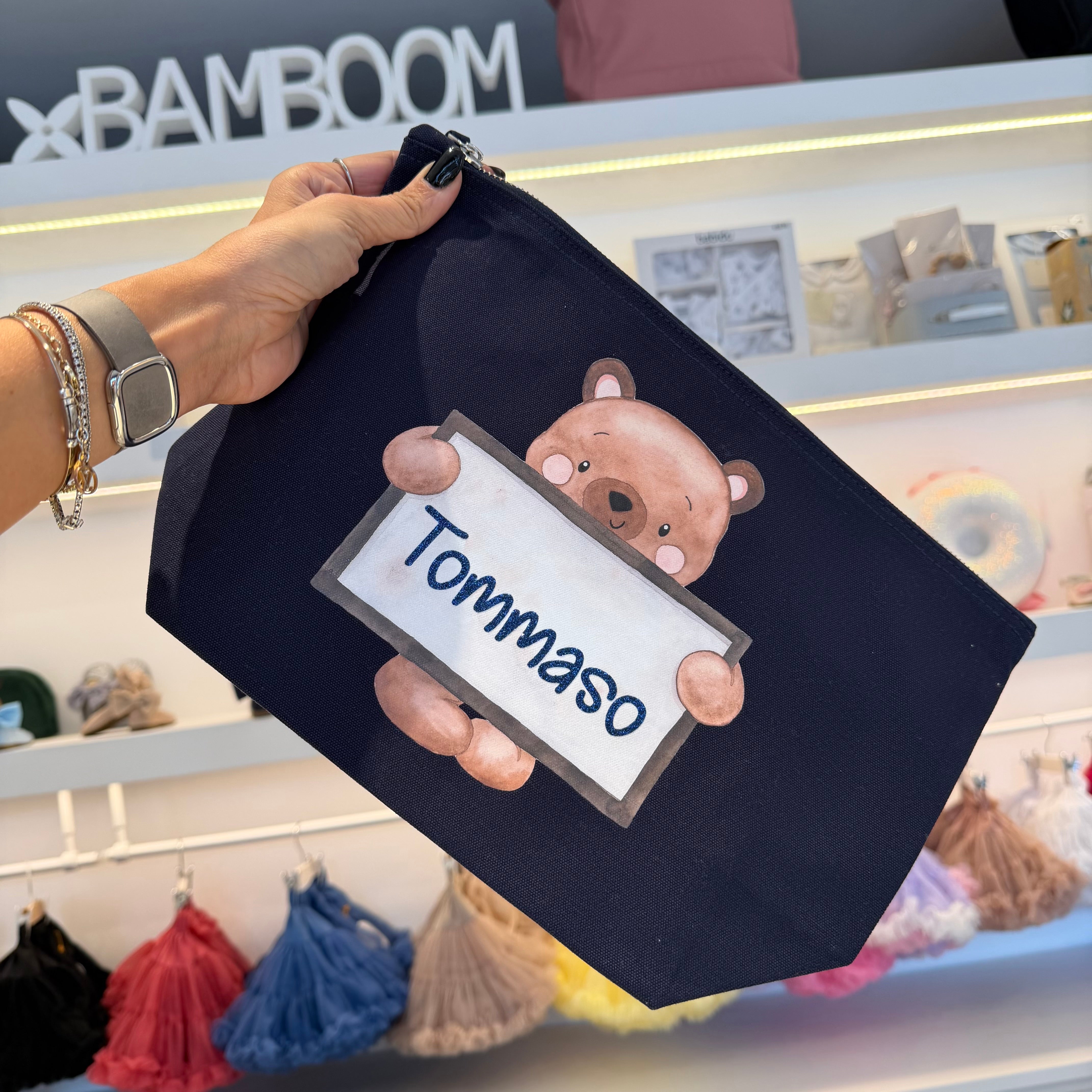 Pochette Neonato Personalizzata con Nome – Beauty Bambino Orsetto Lavagna