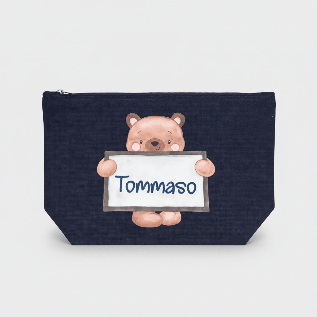 Pochette Neonato Personalizzata con Nome – Beauty Bambino Orsetto Lavagna