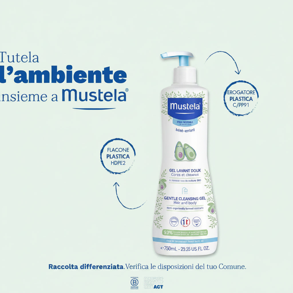Mustela Detergente Delicato 750 ml Per il Bagnetto dei neonati