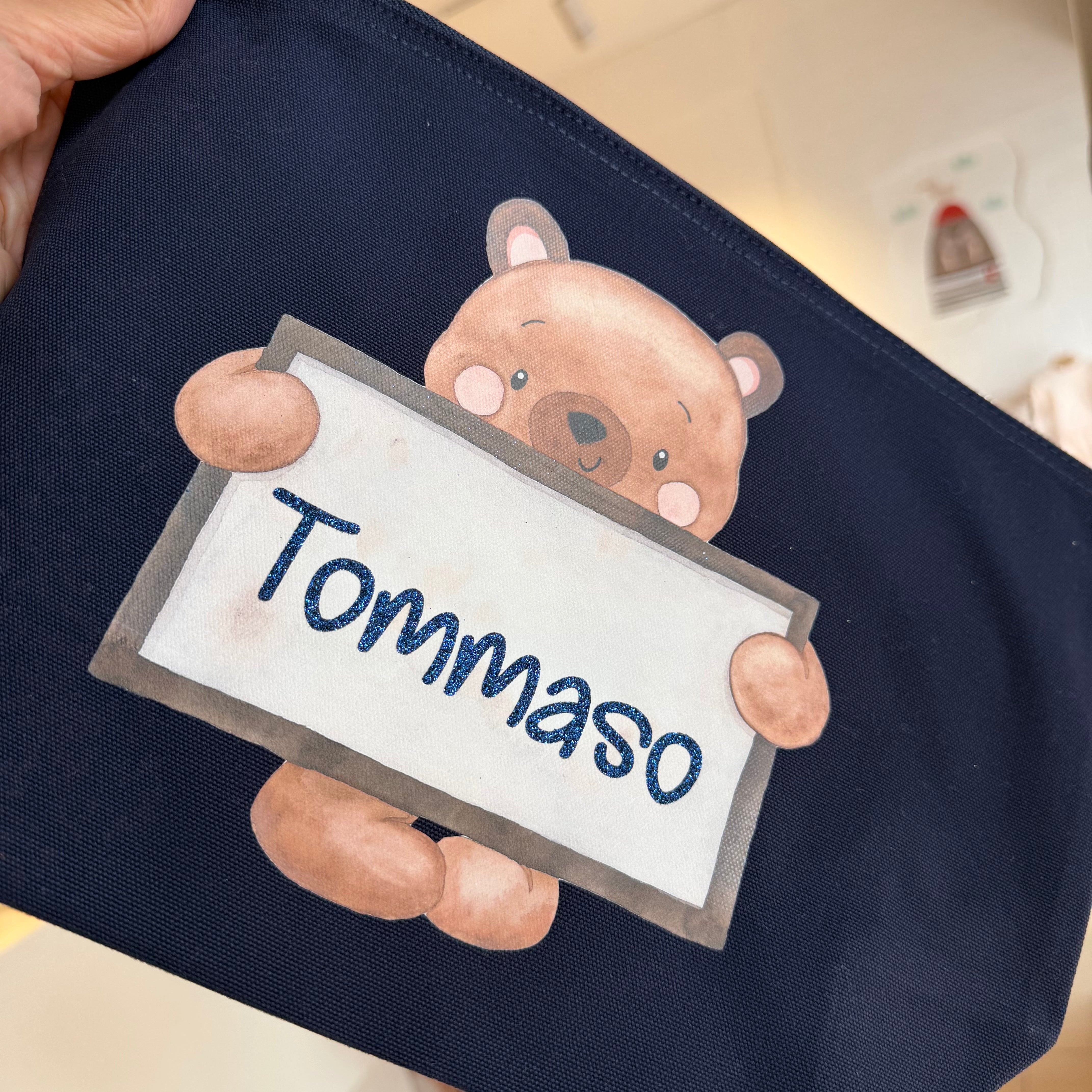 Pochette Neonato Personalizzata con Nome – Beauty Bambino Orsetto Lavagna