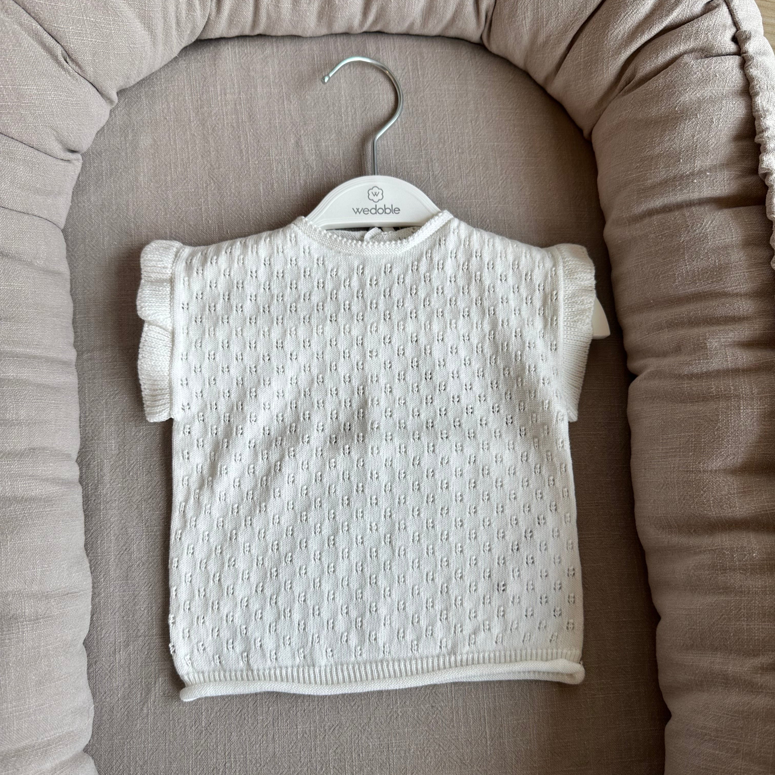 T-shirt in Maglia Fine con Maniche Volant – Wedoble - Be Brave Boutique