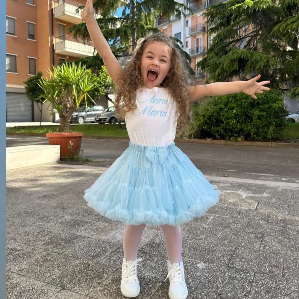 Gonna Tulle Vaporosa - Perfetta per Festa di Compleanno Baby Blue
