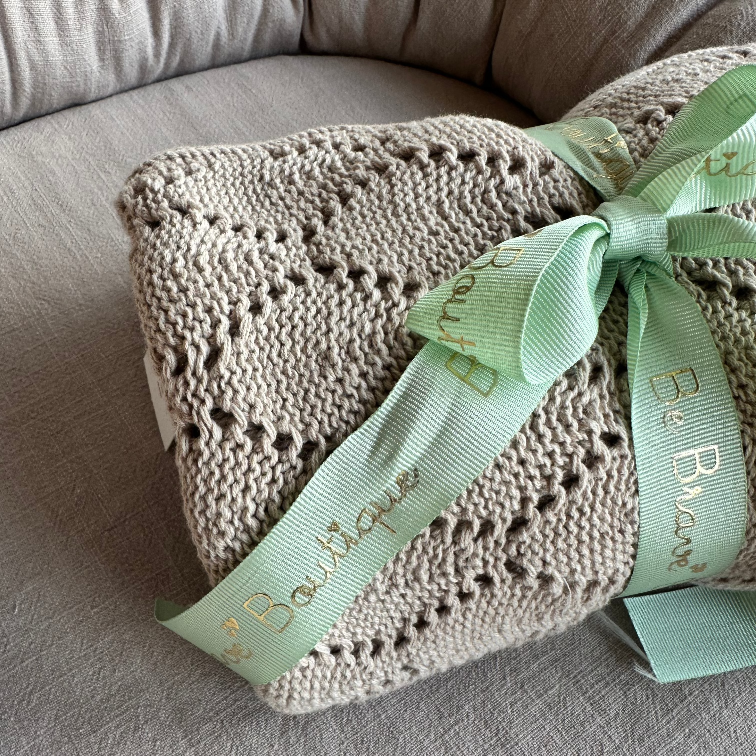 Copertina in Cotone Organico Lavorata a Maglia Li&Me - Be Brave Boutique