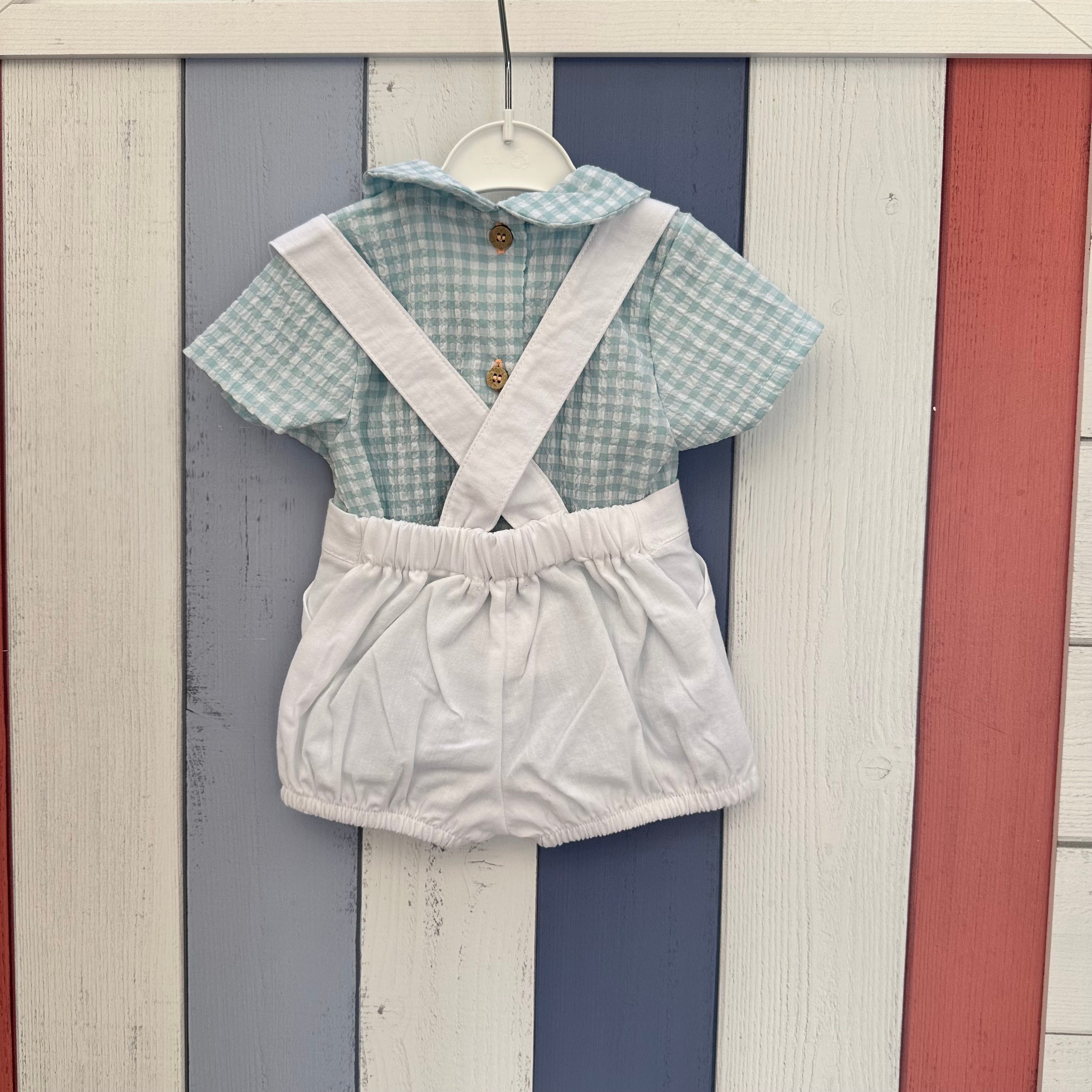 Completo con Camicia a Quadretti e Bretelle – Babidu - Be Brave Boutique