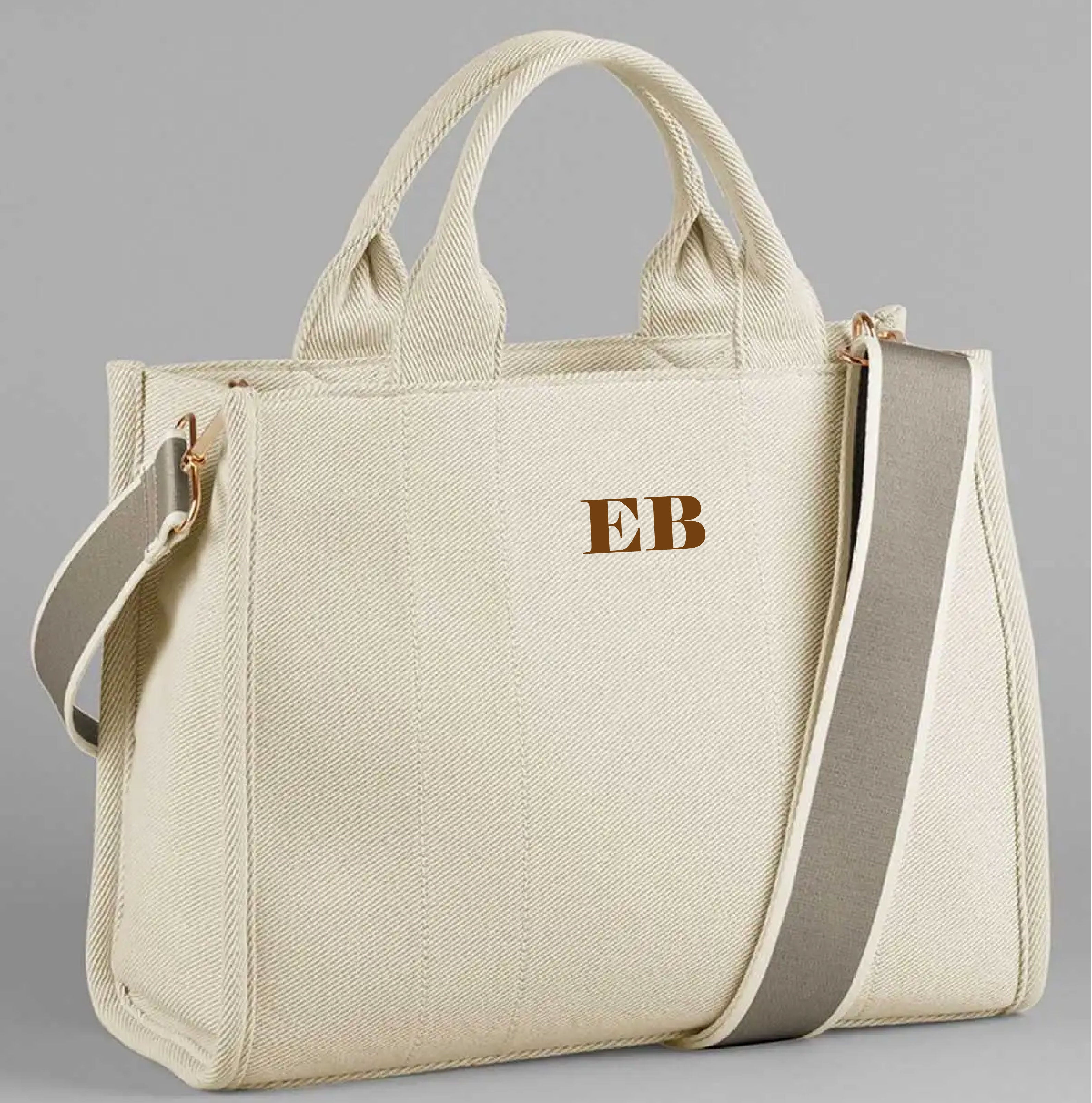 Borsa Tote in Twill natural Personalizzabile – Eleganza e Funzionalità - Be Brave Boutique