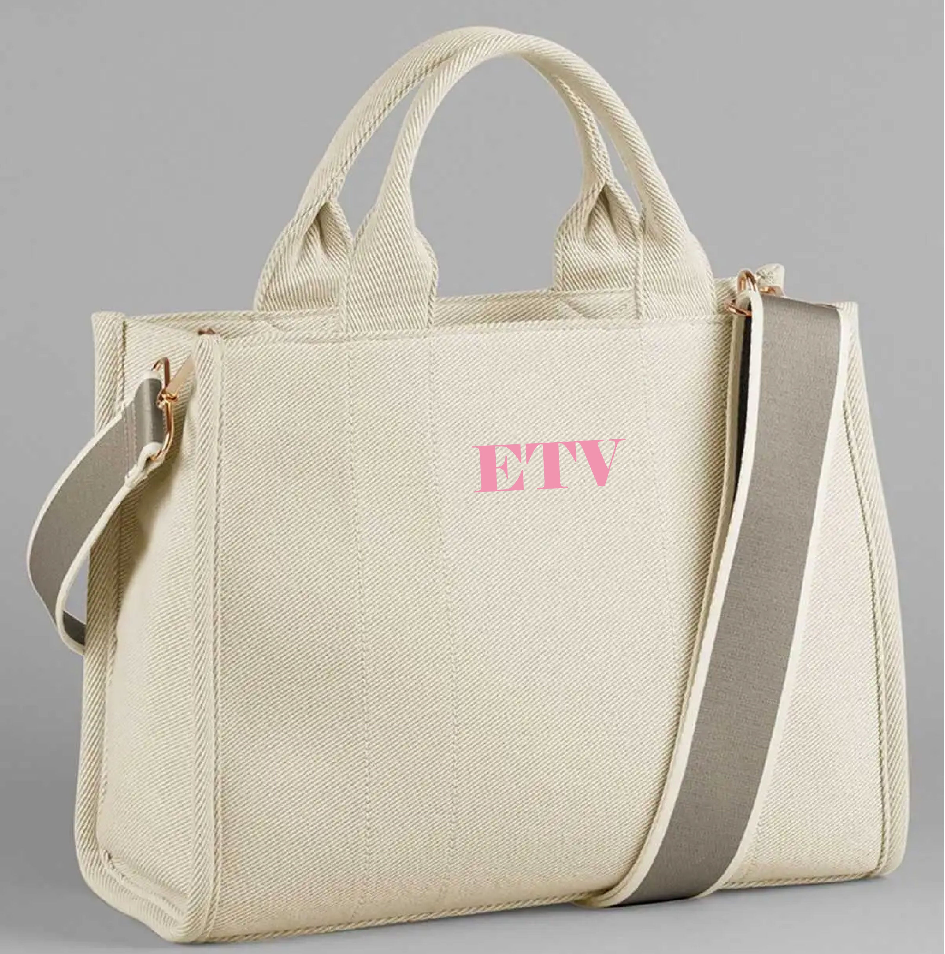 Borsa Tote in Twill natural Personalizzabile – Eleganza e Funzionalità - Be Brave Boutique