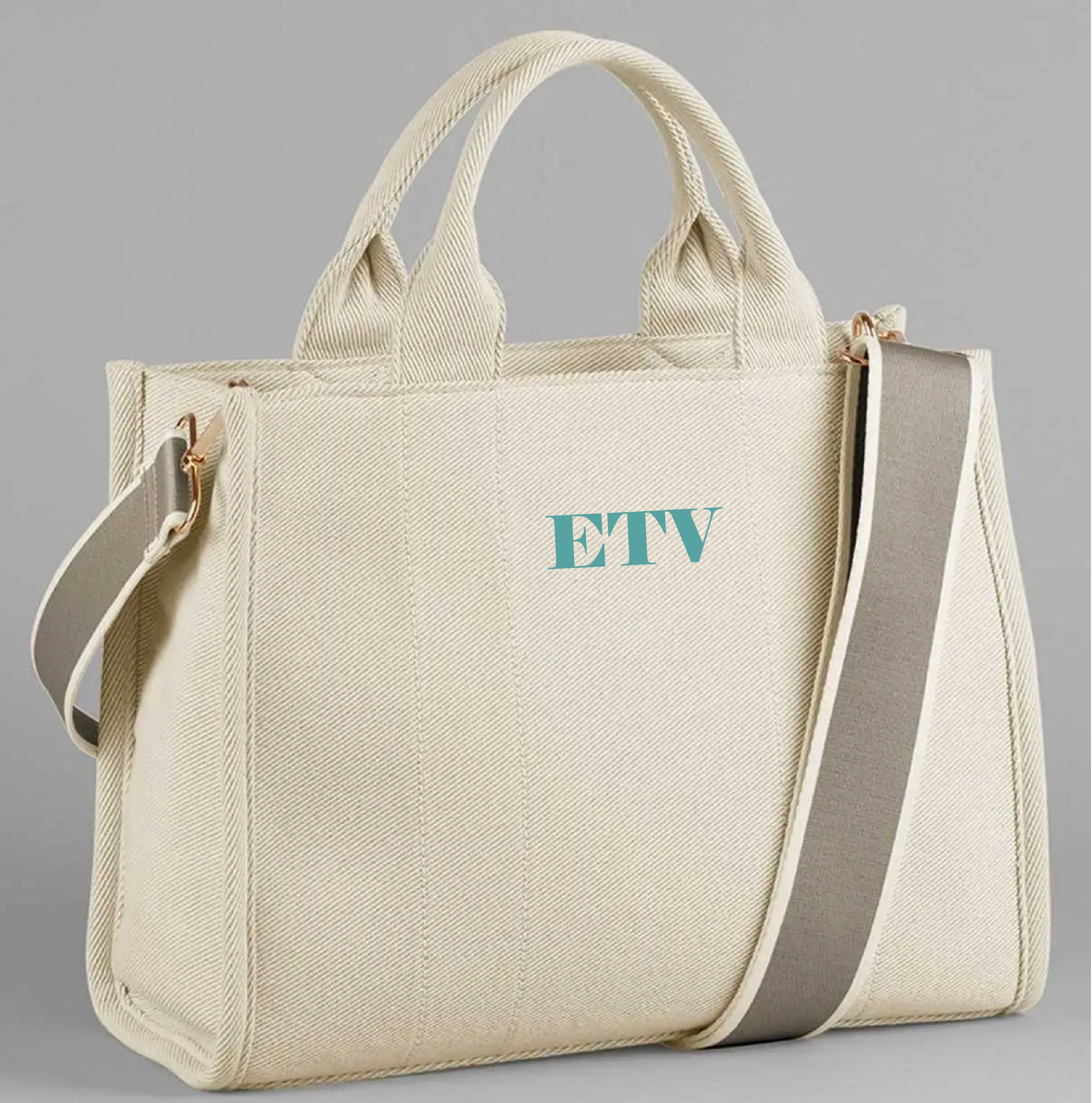 Borsa Tote in Twill natural Personalizzabile – Eleganza e Funzionalità - Be Brave Boutique