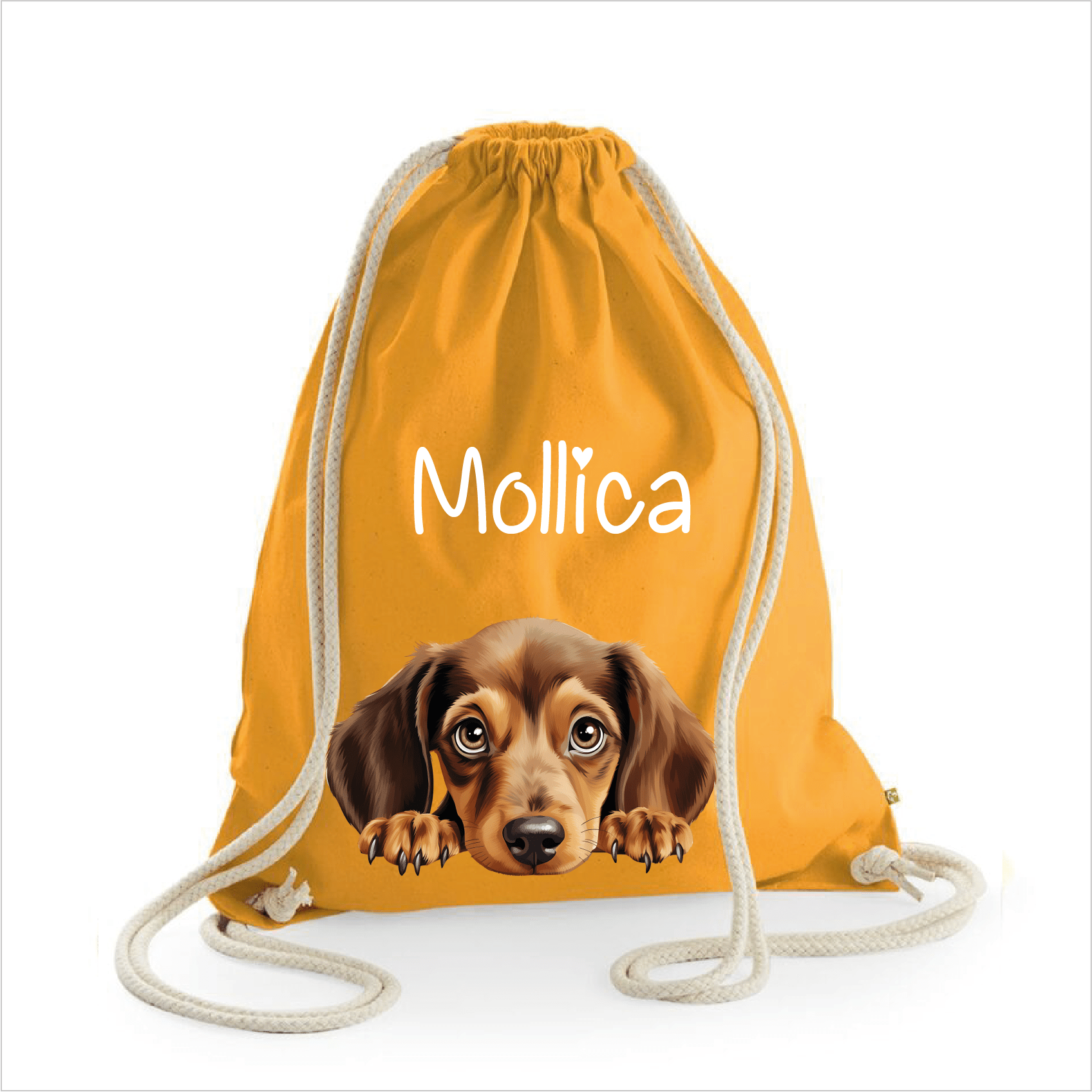 Sacca porta oggetti personalizzata cani Bassotto - Be Brave Boutique
