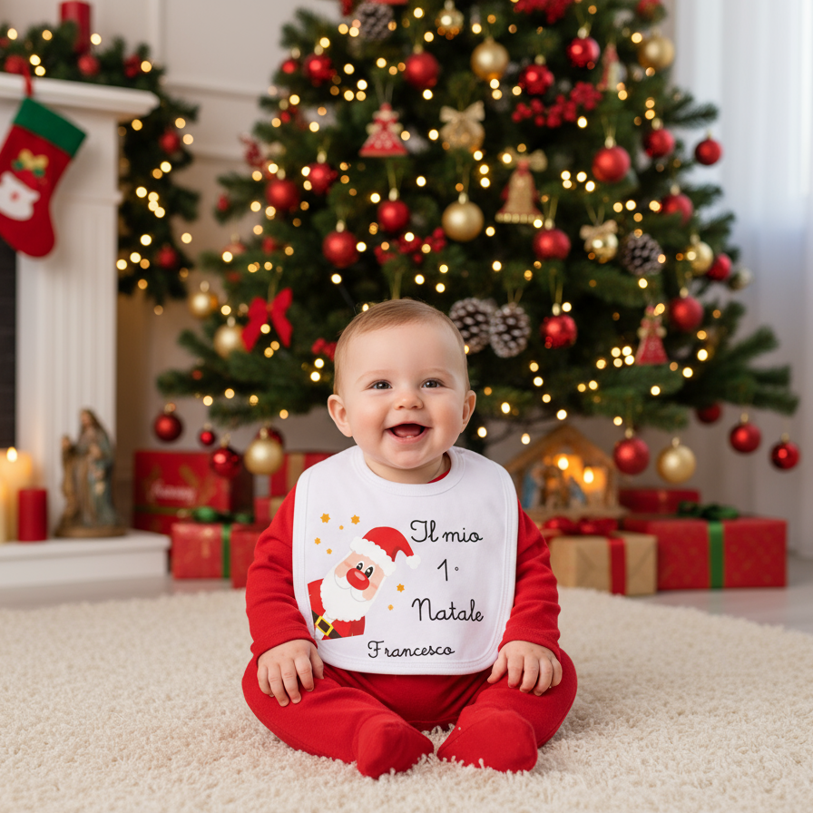 Bavaglino il mio primo Natale Personalizzabile
