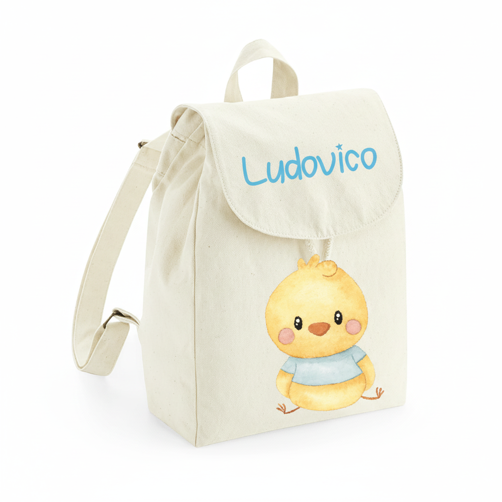 Mini Zaino in cotone Pulcino Azzurro - Be Brave Boutique