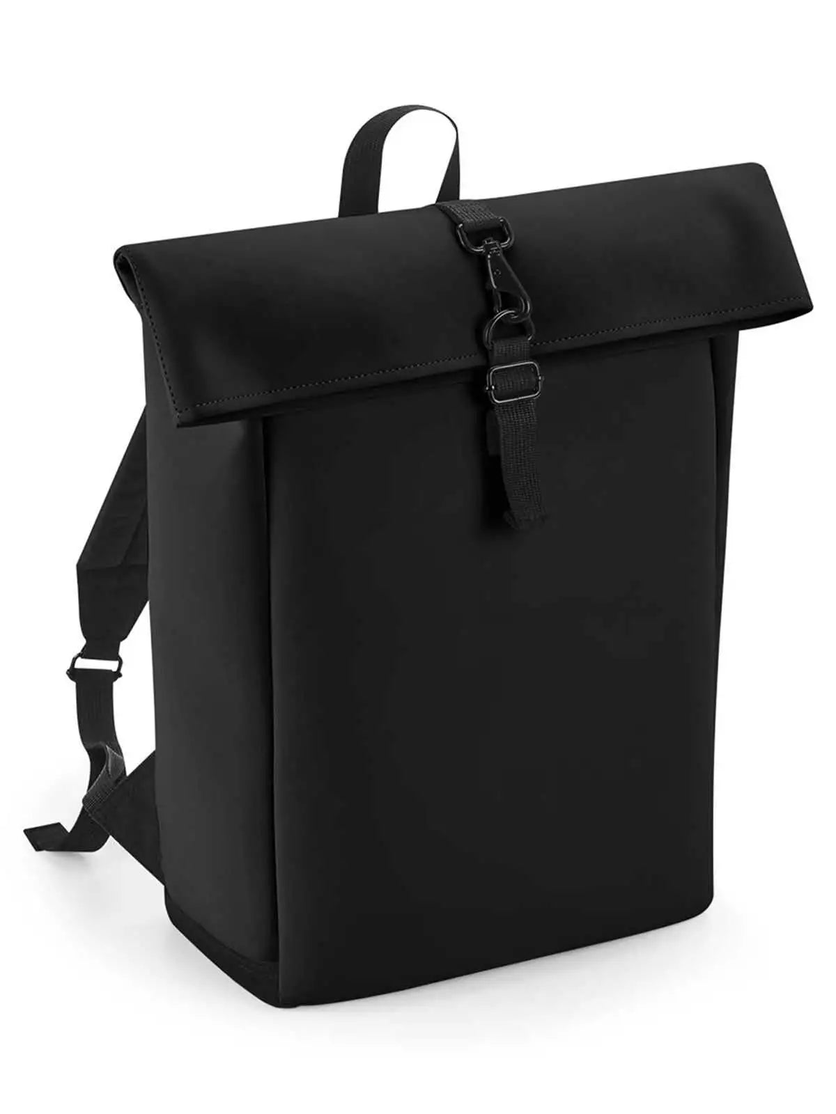 Zaino in tessuto riciclato Roll-Top idrorepellente Nero - Be Brave Boutique