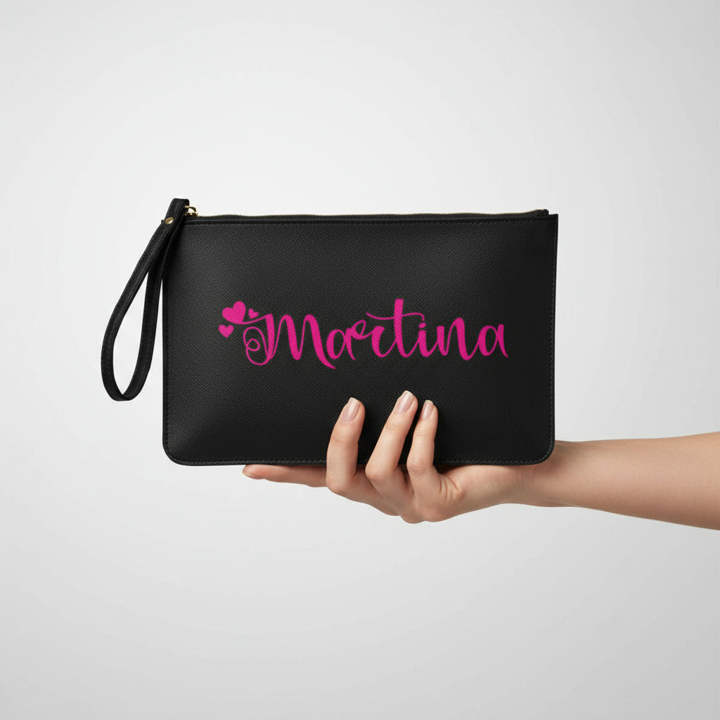 Pochette con anello piatta in simil pelle personalizzabile 13 colori disponibili - Be Brave Boutique