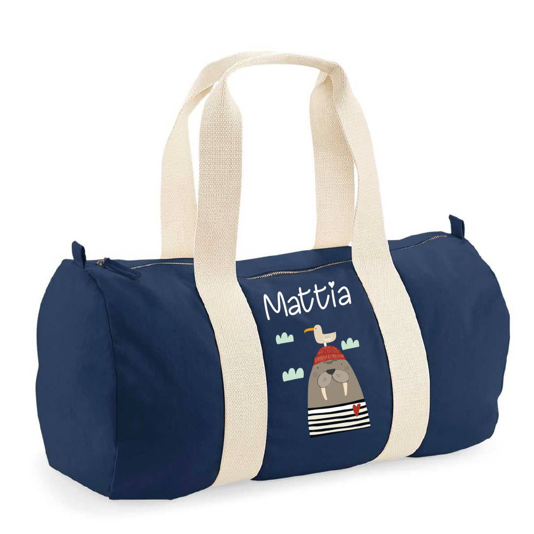 Borsone Baby in cotone personalizzabile Tricheco - Be Brave Boutique