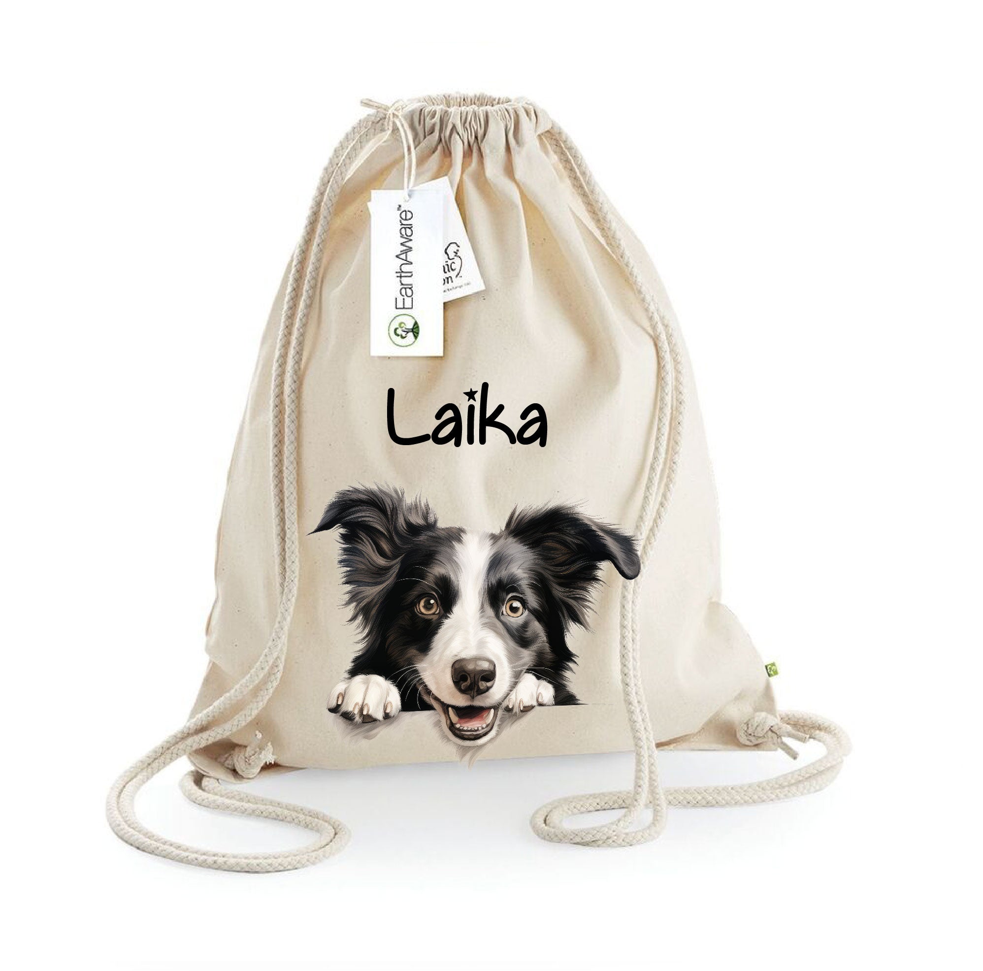 Sacca porta oggetti personalizzata cani Border Collie - Be Brave Boutique