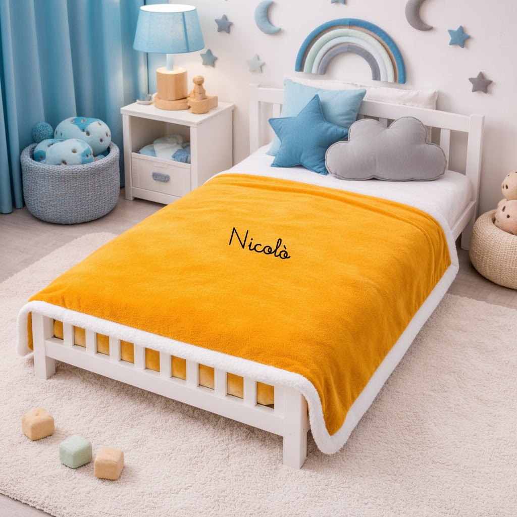 Coperta 130x170 in sherpa personalizzabile con nome