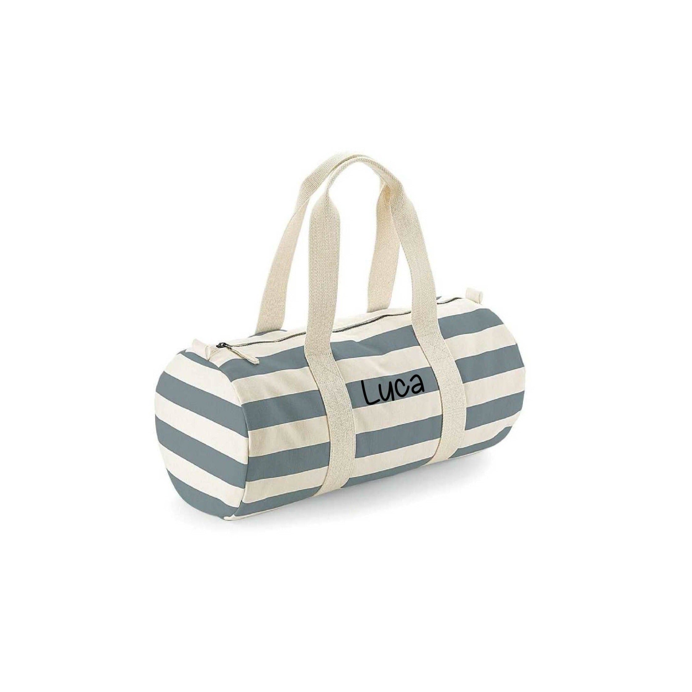 Borsone in cotone canvas a righe personalizzabile disponibile in 3 varianti di colore - Be Brave Boutique