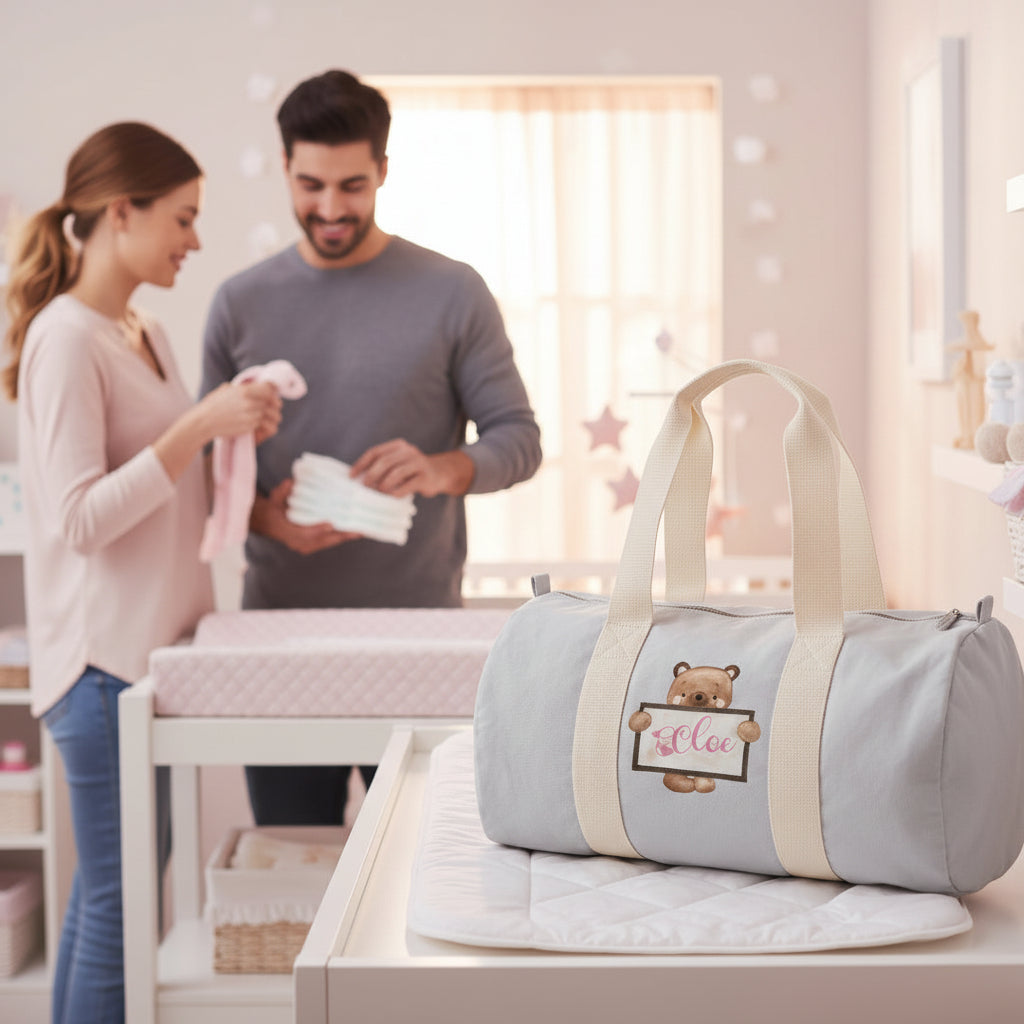 Borsone in cotone canvas personalizzato Orsetto Lavagna - Be Brave Boutique