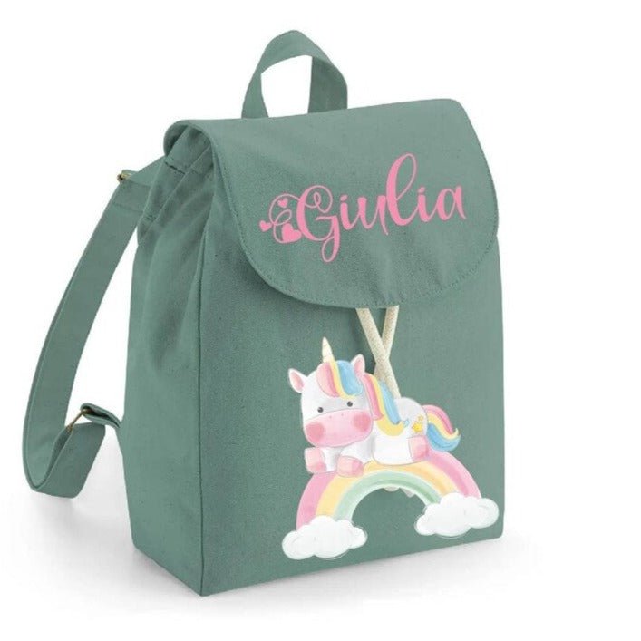 Mini Zaino in cotone Unicorno arcobaleno - Be Brave Boutique