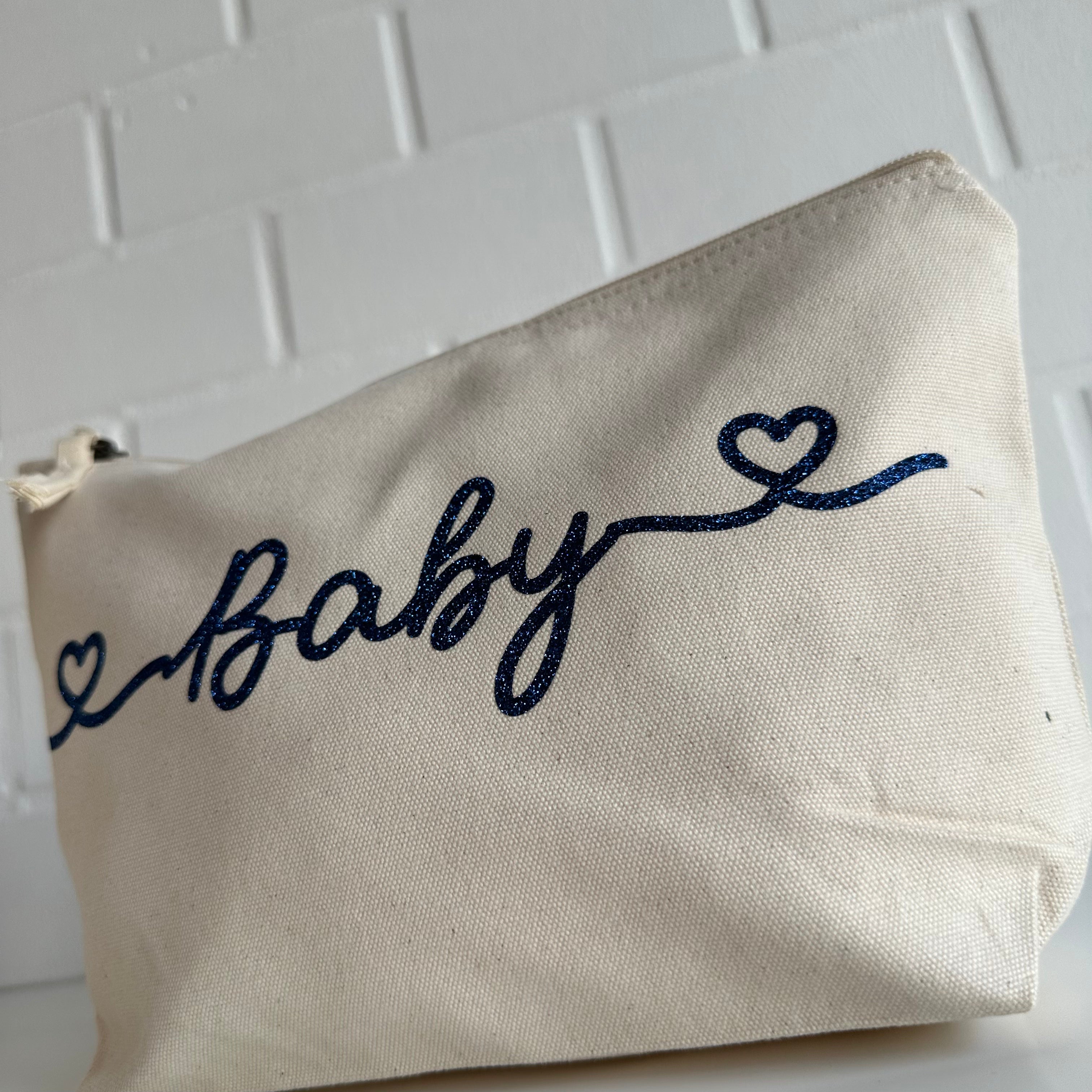 Set 2 pochette Mommy e Baby glitter rosa e blu - Be Brave Boutique