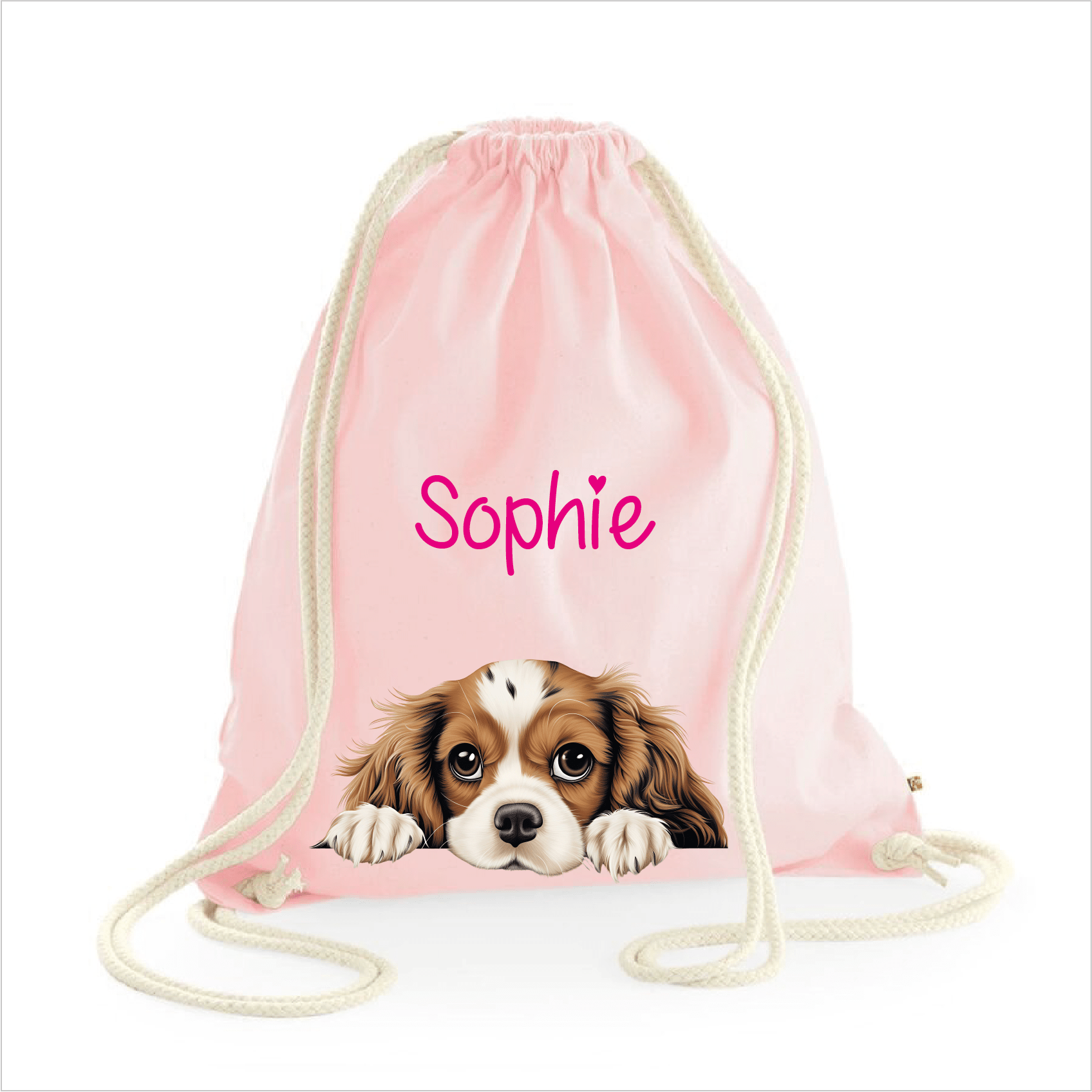 Sacca porta oggetti personalizzata cani Cavalier King - Be Brave Boutique