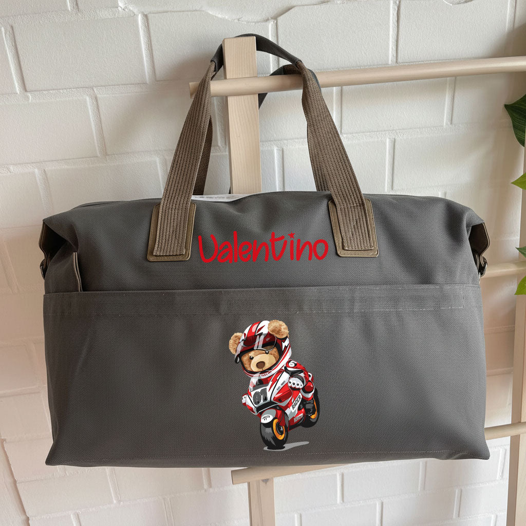 Borsone medio personalizzabile Orsetto in Moto