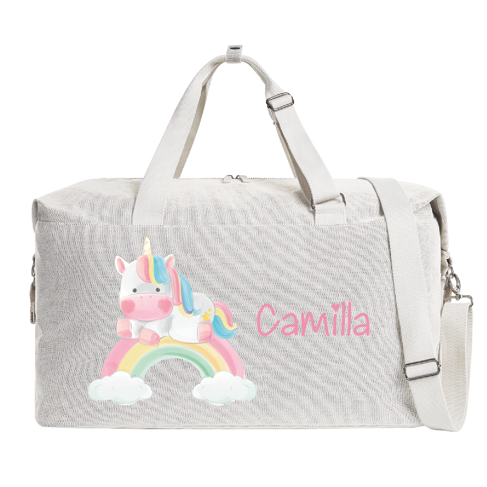 Borsone modello “Mommy” Beige Unicorno Arcobaleno - Be Brave Boutique