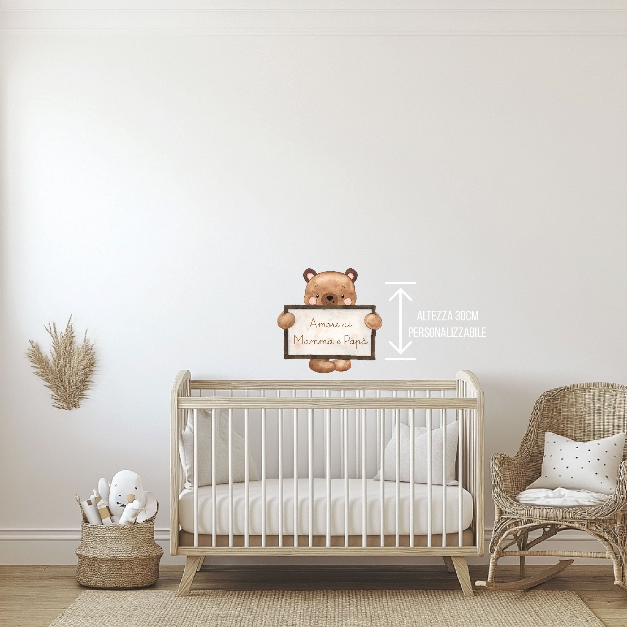 Adesivo Murale Per Bambini Orsetto Lavagna personalizzabile - Be Brave Boutique