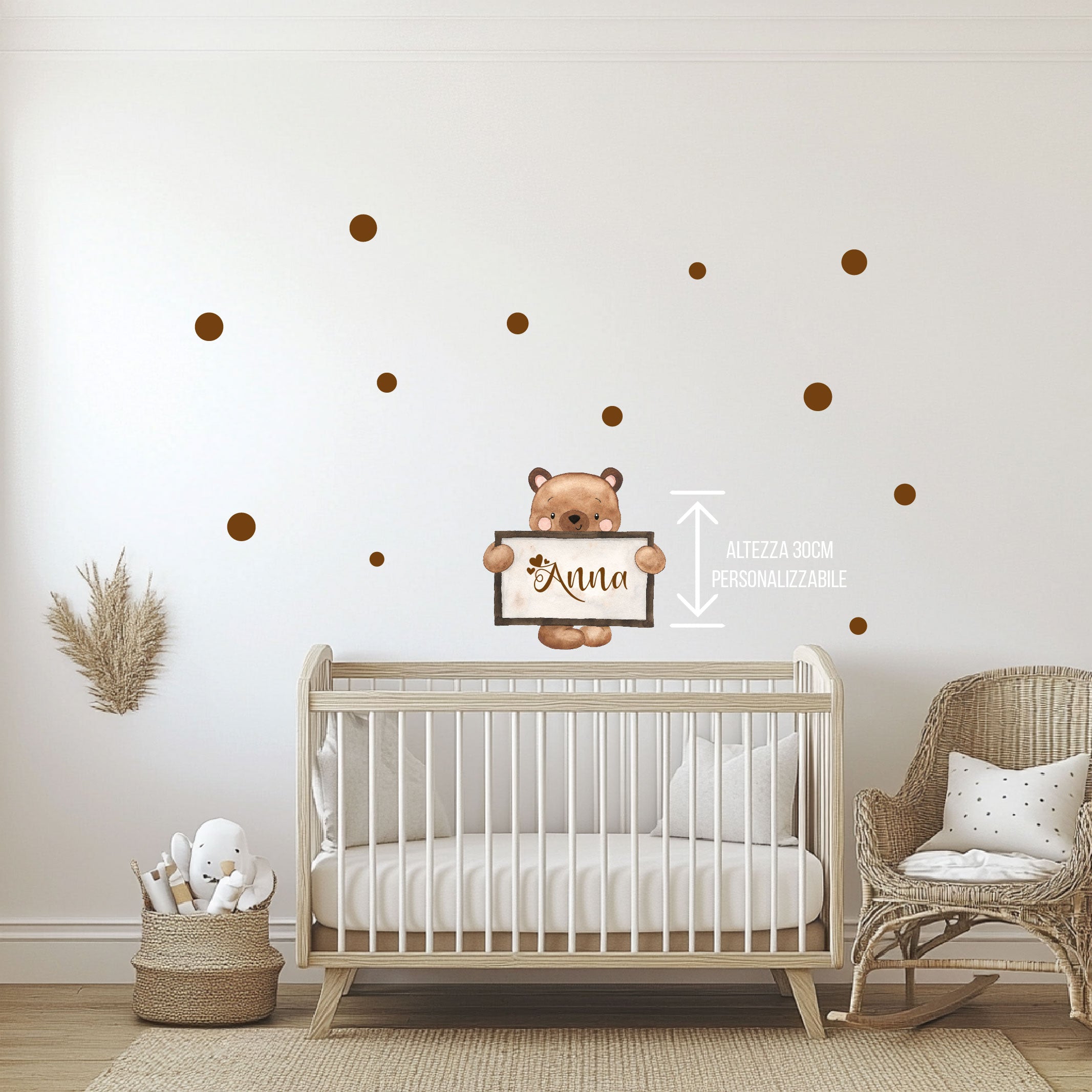 Adesivo Murale Per Bambini Orsetto Lavagna personalizzabile - Be Brave Boutique
