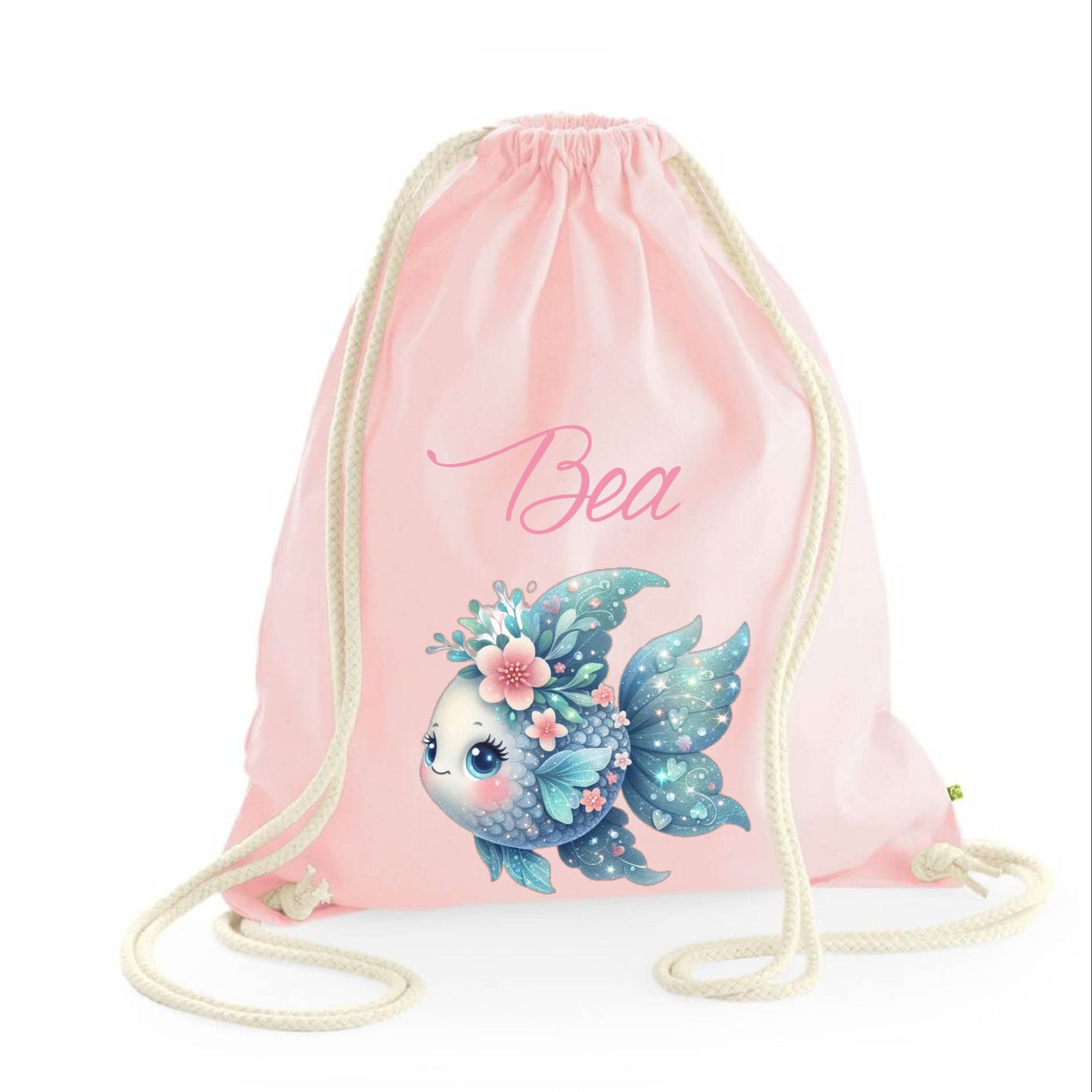 Zaino a sacca in cotone pesante Pesciolina Azzurra - Be Brave Boutique