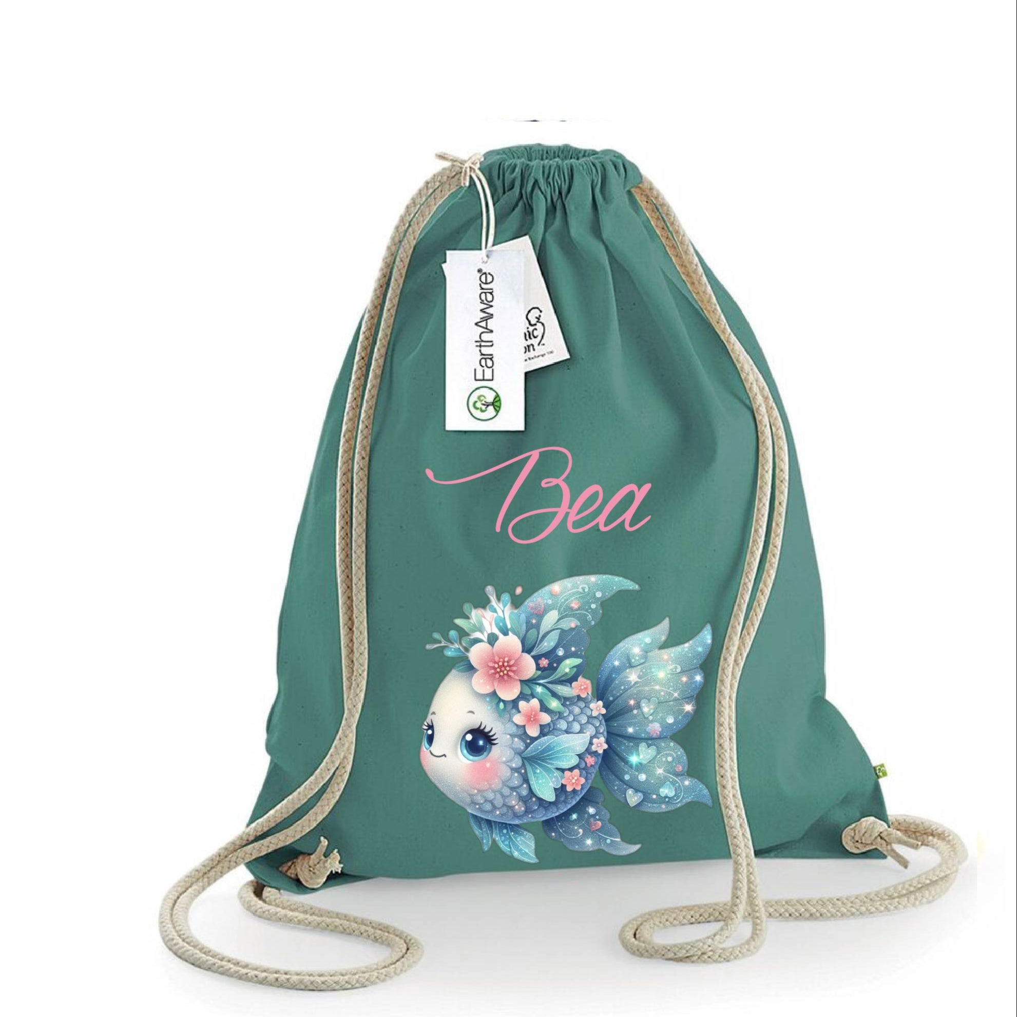 Zaino a sacca in cotone pesante Pesciolina Azzurra - Be Brave Boutique